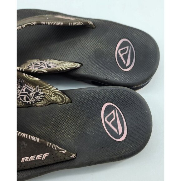 Vtg 2004 Reef Fanning Women's Thong Flip Flop Sandals Bottle Opener Bottom Sz 9 - Picture 6 of 14